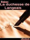 La duchesse de Langeais (eBook)